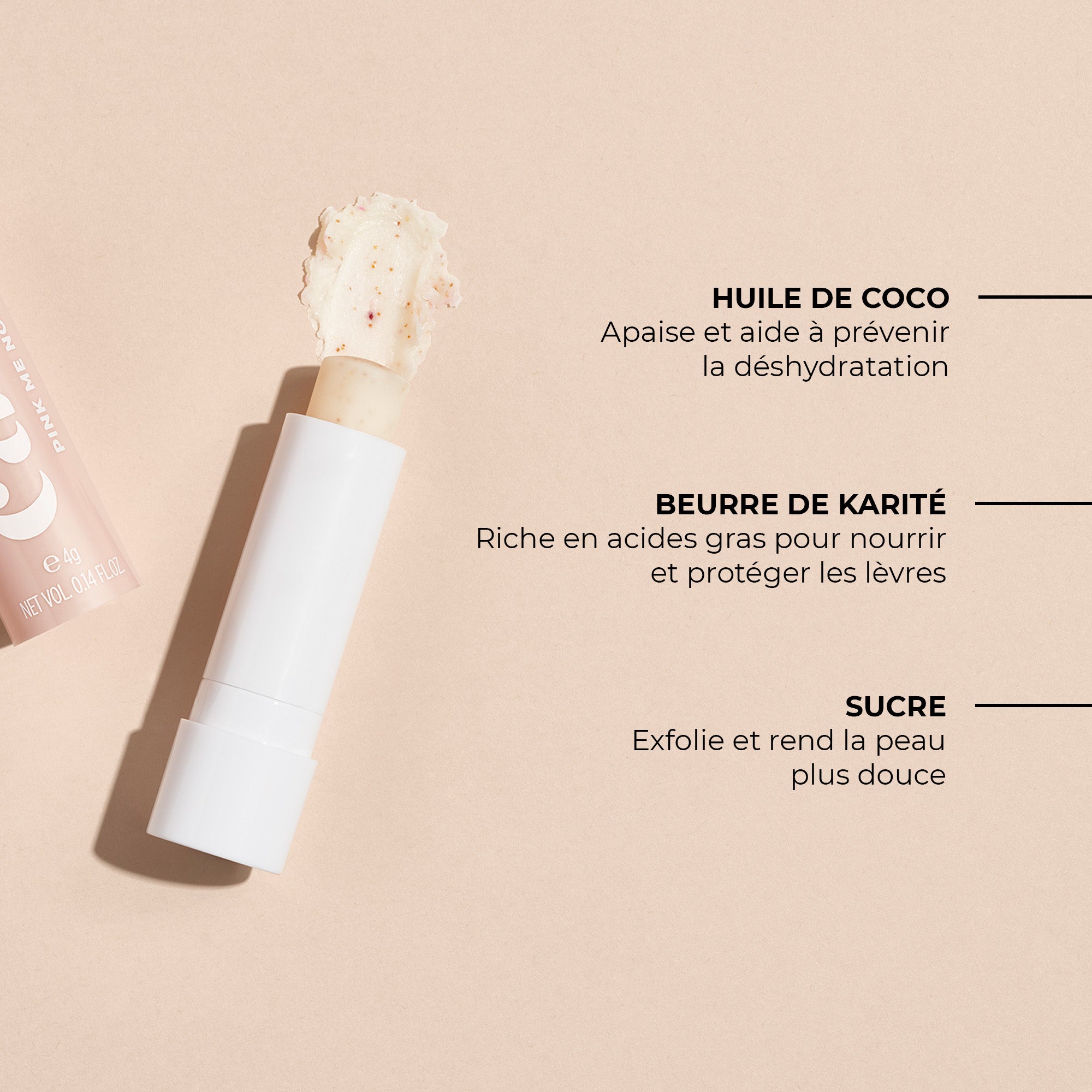 PINK ME NOW - Baume Exfoliant Lèvres Rosées